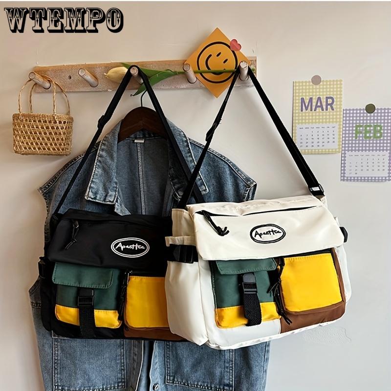 Minimalistische, modische Umhängetasche aus Canvas mit großem Fassungsvermögen für Männer und Frauen, vielseitige Umhängetasche