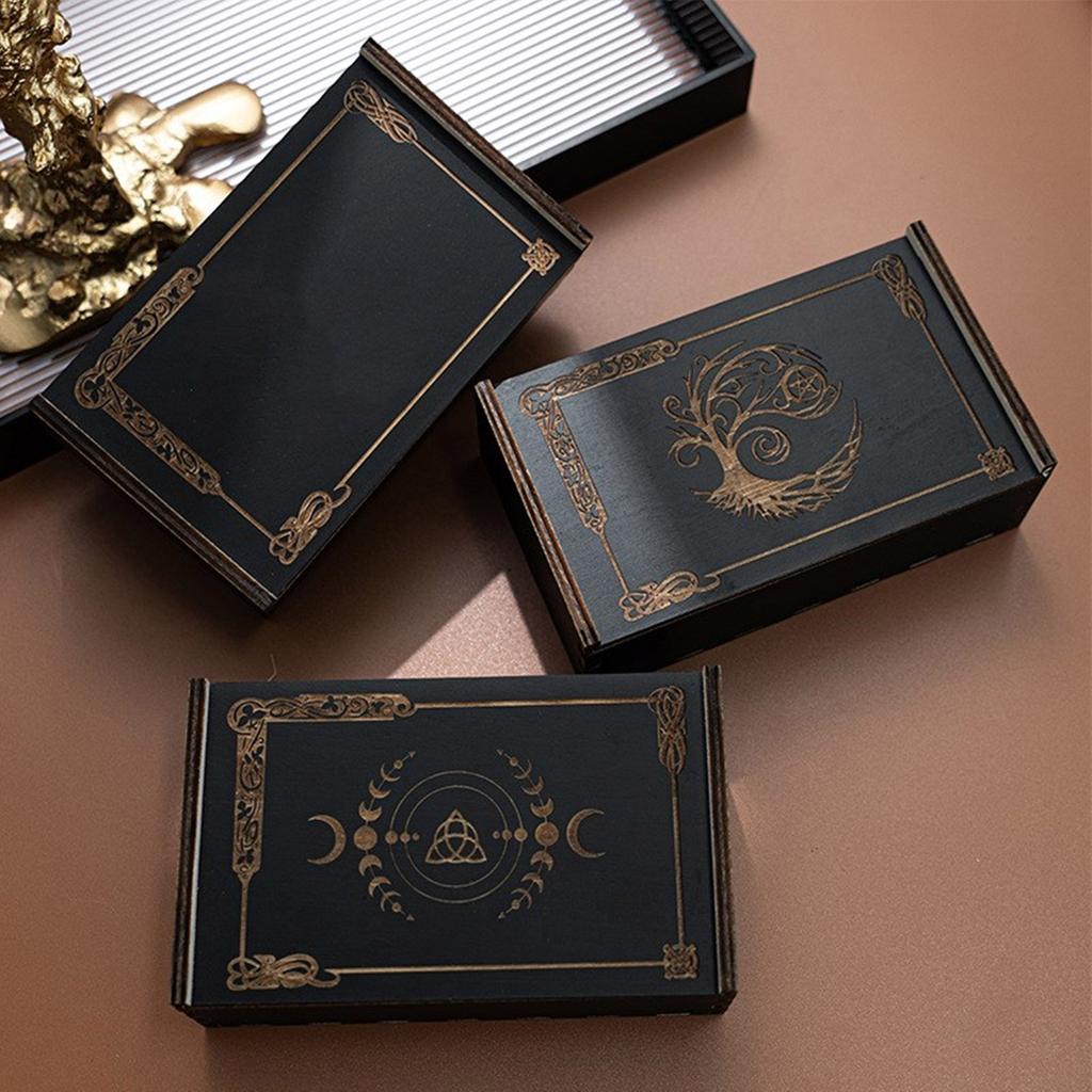 Wood Tarot Card Storage Case Push Pull Tarot Cards Storage Box Portable Card Container Astrologys Trinkets Box Enduring