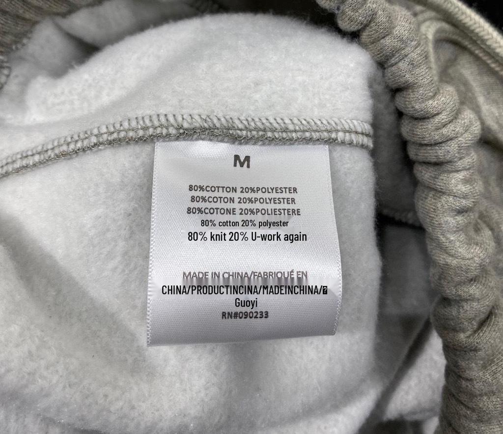 Essentials Mid-Waist Leather Label Fleece Casual Shorts