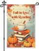Fall In Love with Reading Garden Ag, Funny Fall Leaves Garden Ags for Outside, Autumn Thanksgiving Outdoor Home School P LLE