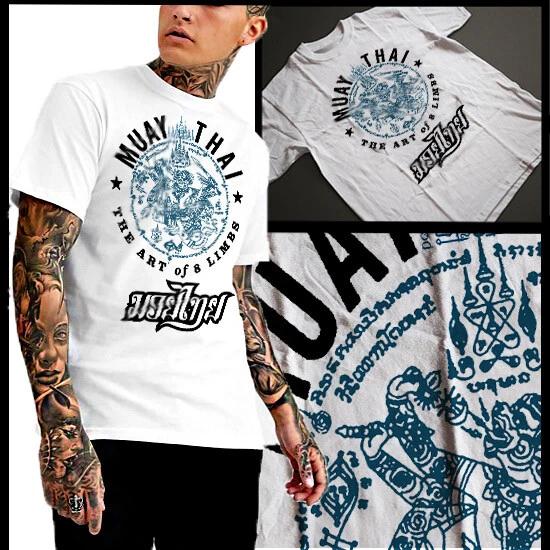 Muay Thai Circular Yak Sant T-Shirt Thai Boxing Fighter Martial Arts Cotton Tee 2XL