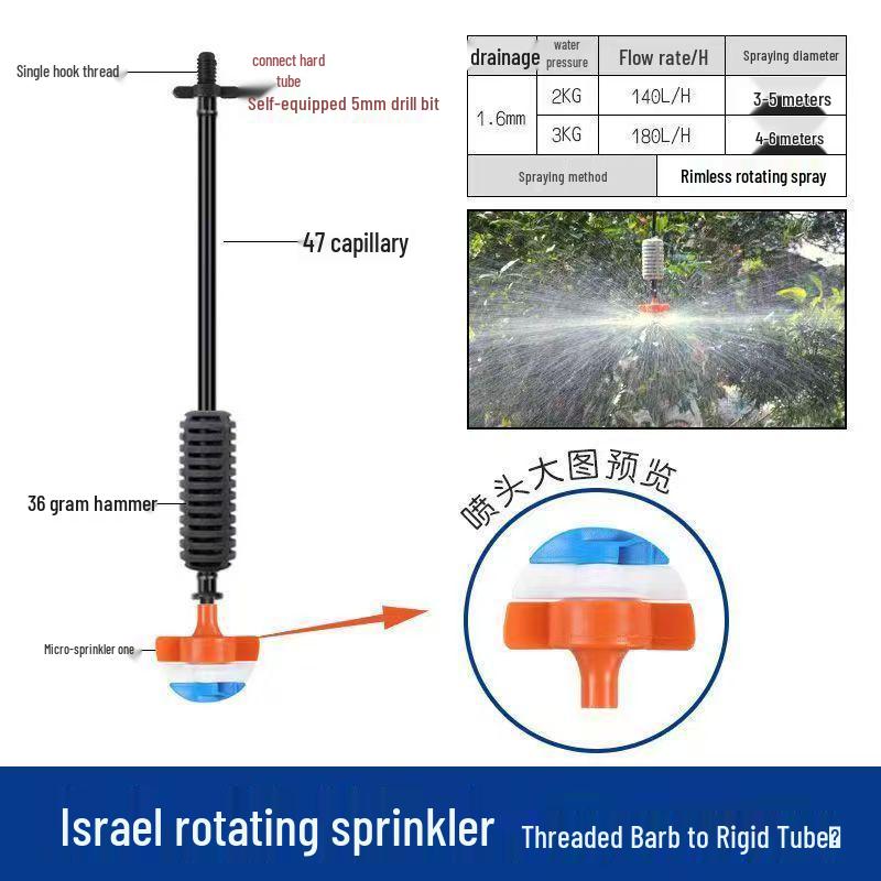 Eco-Friendly Inverted Micro Sprinkler: Hanging Atomizing Anti-Drip Rotating Water Sprayer for Greenhouses