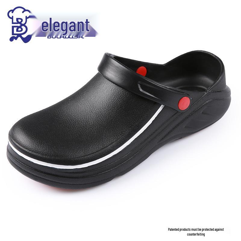 Waterproof Oil-Proof Non-Slip Chef Shoes Men's Work Shoes Slip-On Safety Shoes Anti-Odor Wear-Resistant EVA