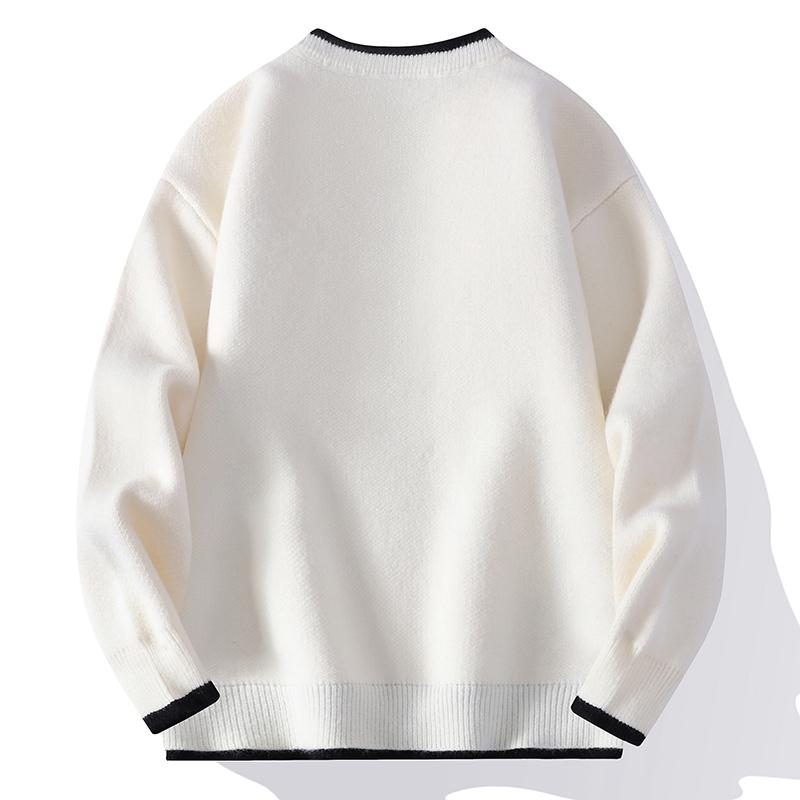 Autumn Winter Trendy Korean Style Loose Fit Knitted Sweater Men Casual Pullovers
