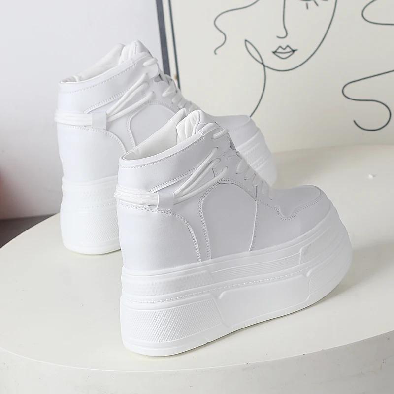 Fashion Fashion Sneakers White Chunky Platform Wedge Shoes 2025 Designers 12cm Height Increased Woman Sports Casual Shoe Tennis Female