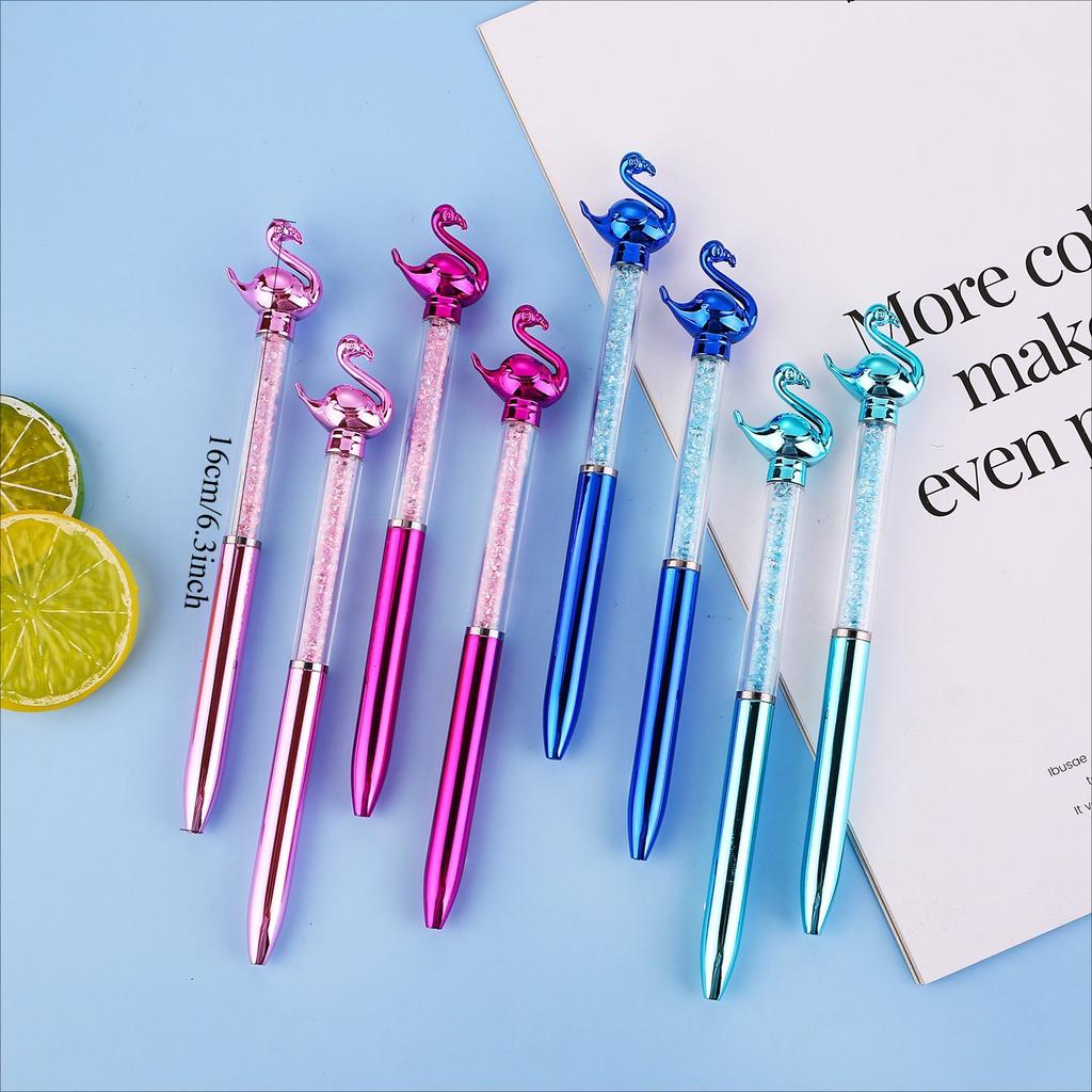 1Pc  Colored Metal Flamingo Pen 0.5mm Quick Drying Without Touching Hands Suitable for Office W, Diaries, and Student Classroom Prizes Back To School