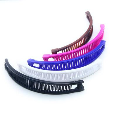 Solid Color Banana Hair Clip Women Hair Style Hair Claw Barrettes Hairpins Hair Accessories for Girls Ponytail Hoder Hair Clamp