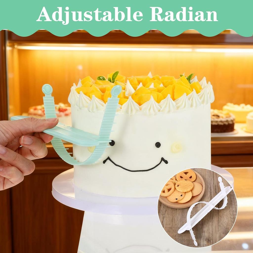 3 Pack Cake Arch Guide Tool, Flip Cake Arc Ruler Adjustable Cakes Writing Tools for Controlling the Size and Position of the Arc for Beginners and