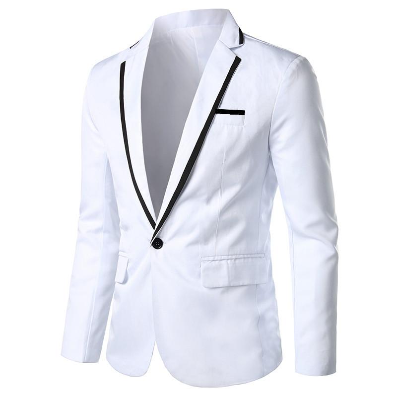 Abito da Uomo Taglia Piccola Abbinamento Colori Slim Fit Senza Stiro Casual Giacca da Abito da Uomo