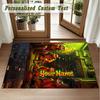 Crystal Velvet Square Rug Custom NameTeenage Mutant Ninja Turtles Pattern Non Slip Home Floor Decor Rug