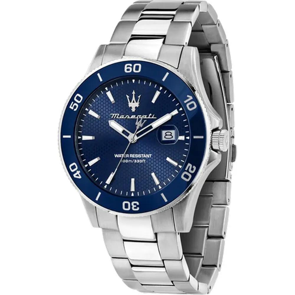 Maserati Competizione Diver Blue Часы мужские кварцевые с датой из нержавеющей стали серебристого цвета R8853100036 синий