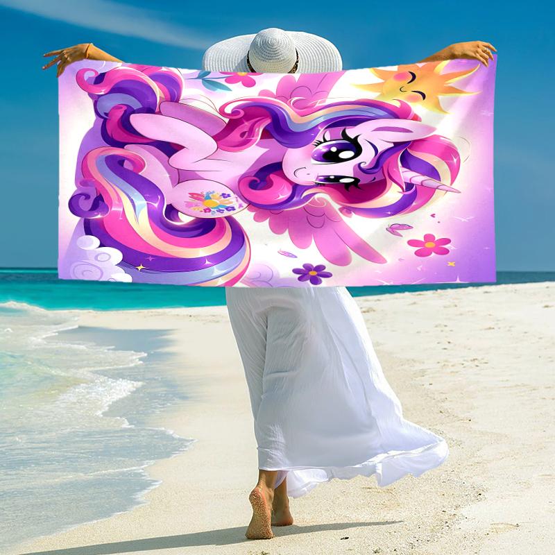 1Pc Rainbow Unicorn Fantasy Beach Towel Microfiber Beach Towel Thin Absorbent For Beach Swimming Yoga Bath Sports 0917117