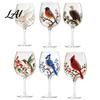 Spring Flower Theme Drinkware 3D Hummingbird Stemless Goblet Floral Pattern Elegant Decorative Glass Drinking Glasses for Tea Cup Garden Inspired