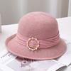 New Pearl Women's Sun Hat Breathable Refreshing Hat Summer Travel Sunscreen Sun Ribbon Decoration Foldable Straw Hat Gift