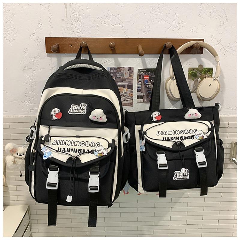 The new schoolbag is high-value, fresh and sweet, macaron-colored make-up bag, junior high school students, light travel, and large-capacity backpack.