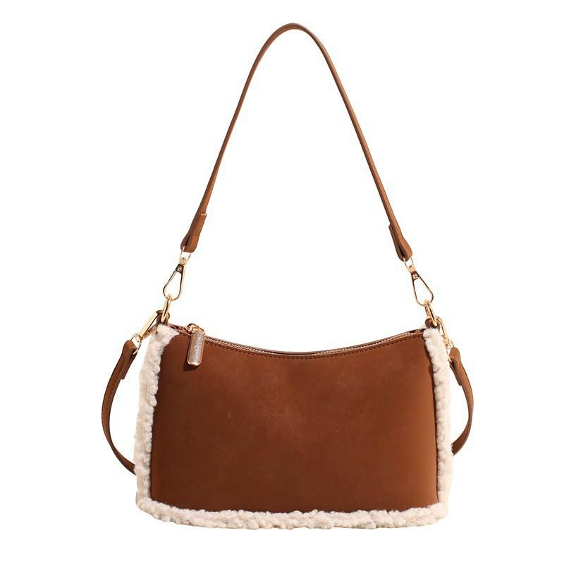Cute High-quality Lamb Plush Bag Female Niche Temperament All-matching Commuting Cross-body Handbag
