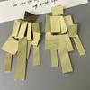 Elegant Exaggerated Ear Studs Zinc Zinc Alloy Square Tassels Eardrops Big Golden Dangle Earrings  Girls