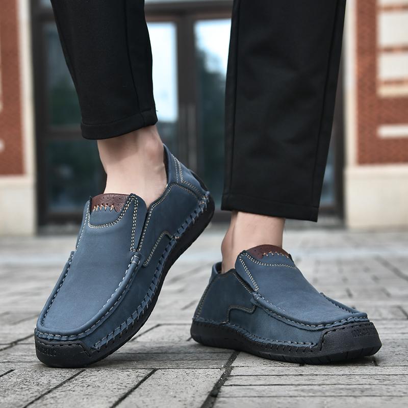 New Soft Men Loafers Slip On Genuine Leather Casual Shoes for Men Plus Size 39-48 Flats Sneakers Men Handmade Design Man Shoes