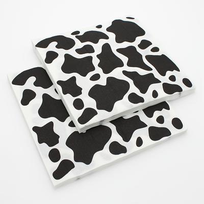 20pcs Disposable Napkins, 2 Layers, 13 Inches * 13 Inches, Cow Pattern Cake Paper Napkins, Holiday and Party Supplies