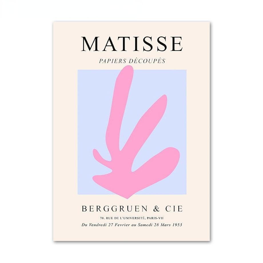 Abstract Matisse Coral Flower Dance Girl Line Wall Art Canvas Poster and Printmaking Living Room Decoration Wall Painting