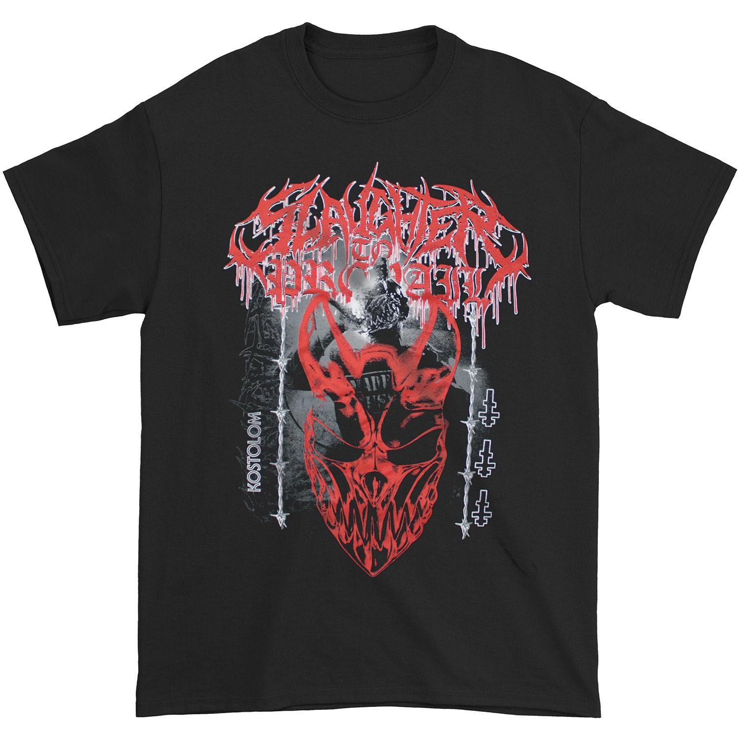 Мужская футболка Slaughter To Prevail KOSTOLOM Маска Большая Черная L