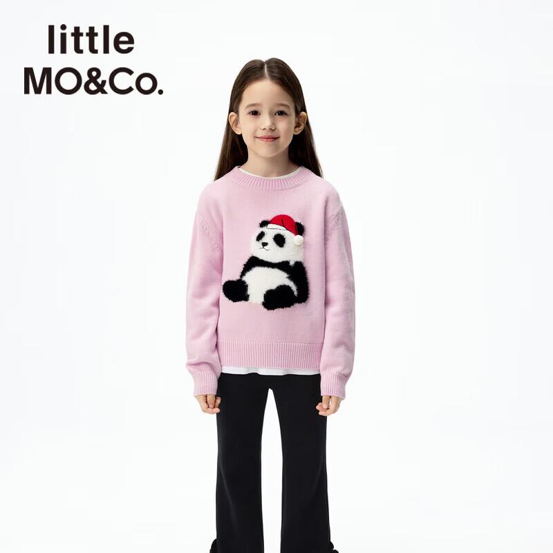 Little MO&Co. Kids' Wool-Blend Panda Embroidered Sweater