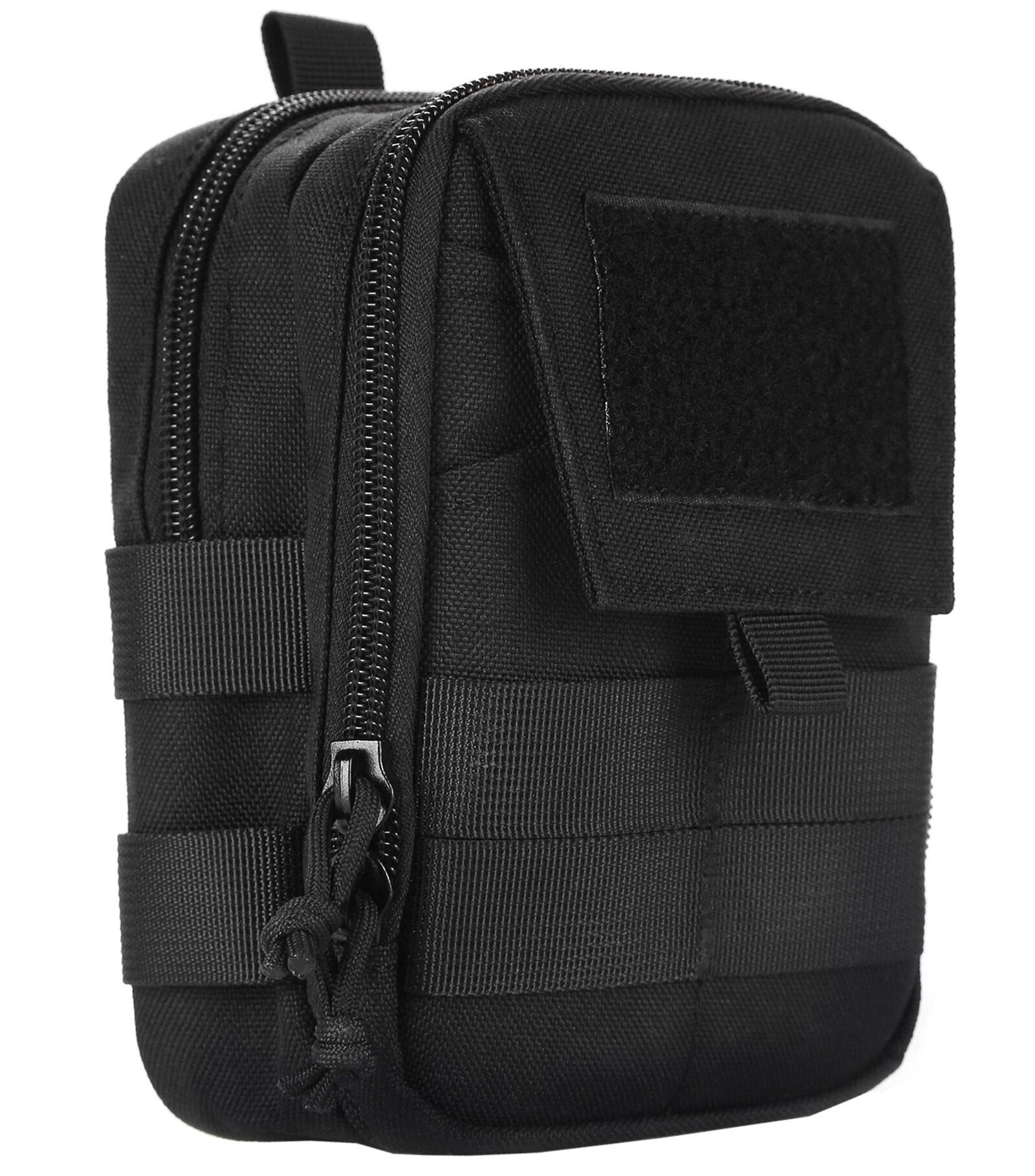 

LefRight Multifunctional Pen Holder Molle Waist Holster Bag Pouch Tool Waist Bag with Lock Hook Buckle Carabiner Key Clip D-Ring чорний