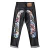 Nuovi jeans stampati alla moda retrò hipster giapponese hip-hop High Street Leisure Slim Straight Ricamo Y2k Pantaloni con cuciture