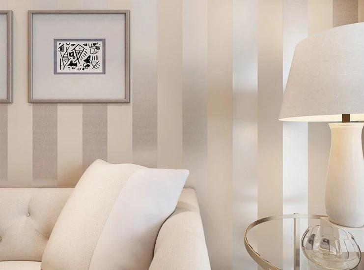 Carta da Parati a Strisce Floccate Non Tessuta di Alta Qualità Moderna Semplice per Camera da Letto Soggiorno Parete Sotto il Divano Sfondo TV Carta da Parati per Pareti Rotolo