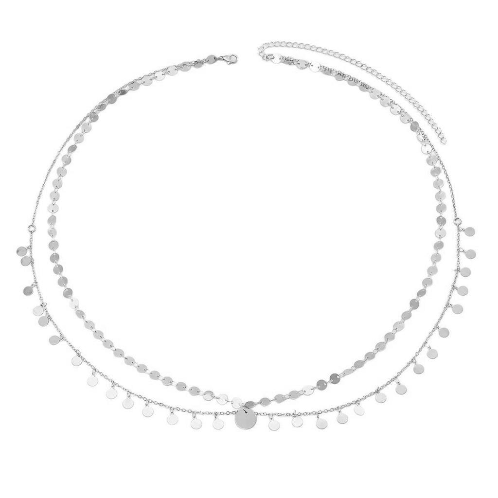 European American Layered Metal Sequins Tassel Waist Chain - Sexy Beach Body Jewelry