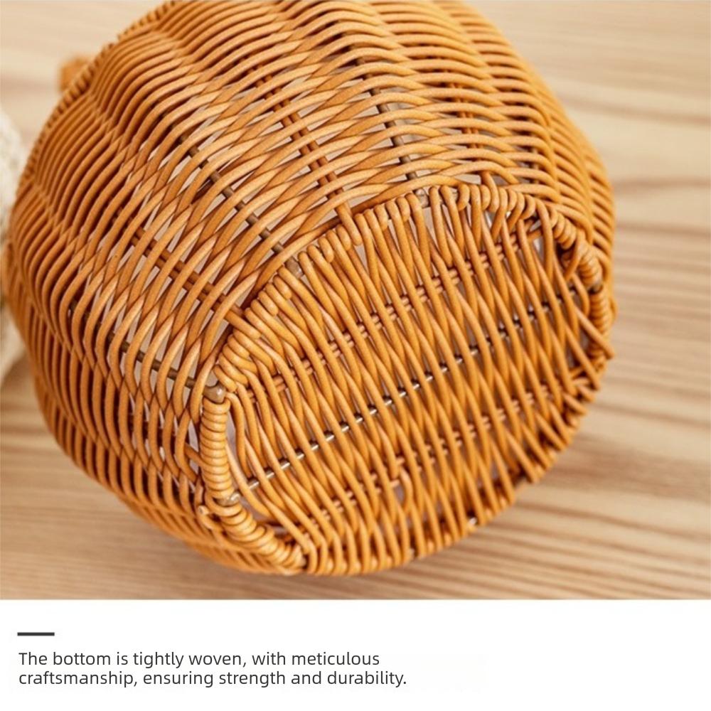 Cartoon Rabbit Ear Storage Basket with Handles Hand Woven Basket  Easter Festival Gift