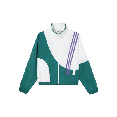 Jachetă Neo Color Block cu Fermoar, Guler Înalt, Mâneci Lungi, Îmbrăcăminte Exterioară pentru Femei, Verde Teal HF7327