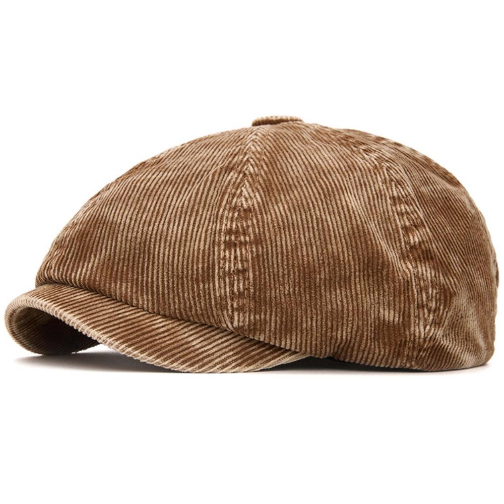HT4911 Mens Berets Women Corduroy Artist Painter Beret Hat Male Female Adjustable Ivy Flat Cap Autumn Winter Octagonal Beret Cap