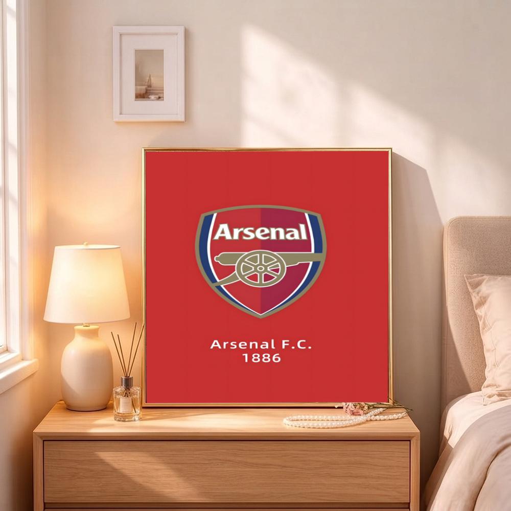 Arsenal Football Club Logo 5D Diy Diamond Painting Round Diamond Diy Frameless Holiday Artwork Suitable For Home Office Wall Decoration
