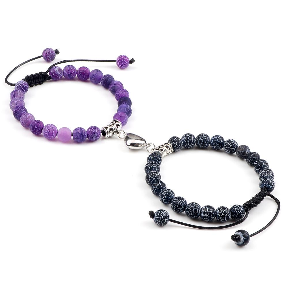 Magnetic Heart Bracelet Pair - Handmade Woven Design for Couples or Best Friends