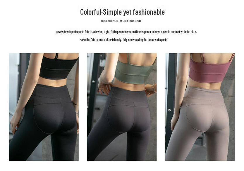 High-Waist Women's Yoga Pants: Elastic, Peach Lift, Butt Lift, Tight, Summer Fitness & Running.