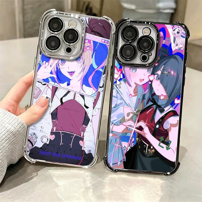 Needy Girl Streamer Overload Soft Phone Case For iPhone 15 16 17 Air 14 Pro Max 16E Plus 13 12 Mini Plating Anti-Fall Fundas