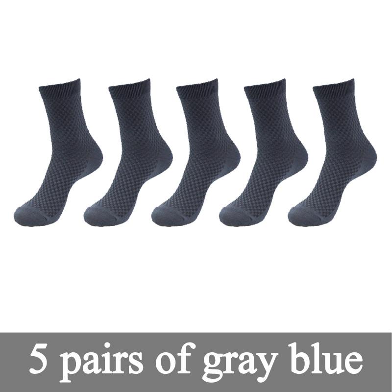 New Bamboo Fiber Men Socks Classic Deodorant Business Brand Crew Socks Men High Quality Casual Compression Socks 5pairs / Lot