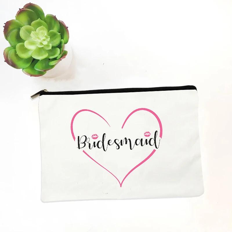 Bridemaid Bride Squad Makeup Bag Chief Bridesmaid Bachelorette Bridal Shower Wedding Gift Bag Travel Organizer Lipstick Bag