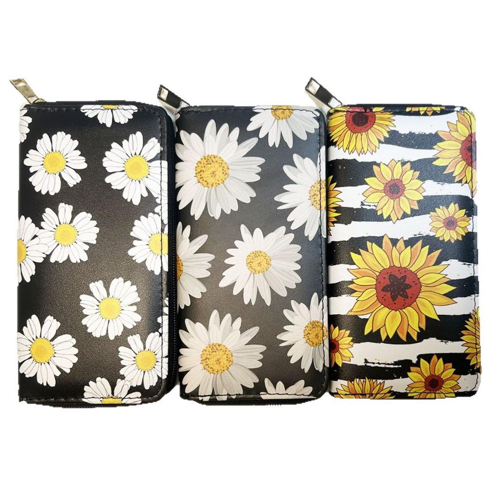 Generation Sunflower Long Zipper Wallet Flower Chrysanthemum Clutch Bag Digital