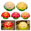 LED Lotus Candles Battery Operated Flameless LED Buddha Lotus Flower Light Creative Simulation Lotus Night Light Home Decoration