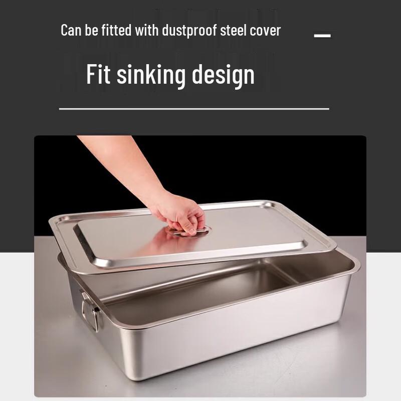 FATTBAO Stainless Steel Rectangular Prep & Serving Basin