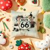 Classic Route 66 Retro Cushion Cover Plush Fabric Soft Double-Sided Printed Sofa Warm Winter Home Gift Pillow Cover