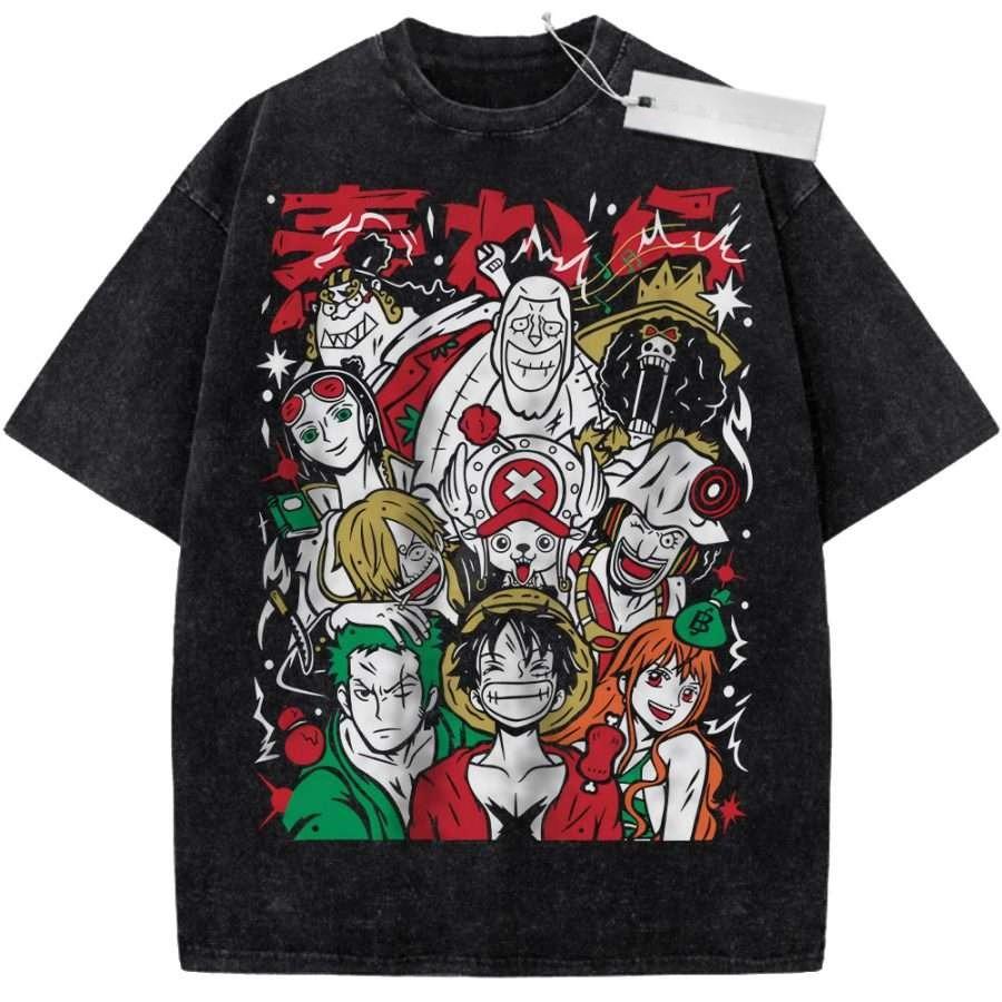 Unisex Washed Black Vintage Tshirt Demon Slayer Mitsuri Kanroji Highquality Fabric for Home Leisure Travel Shopping