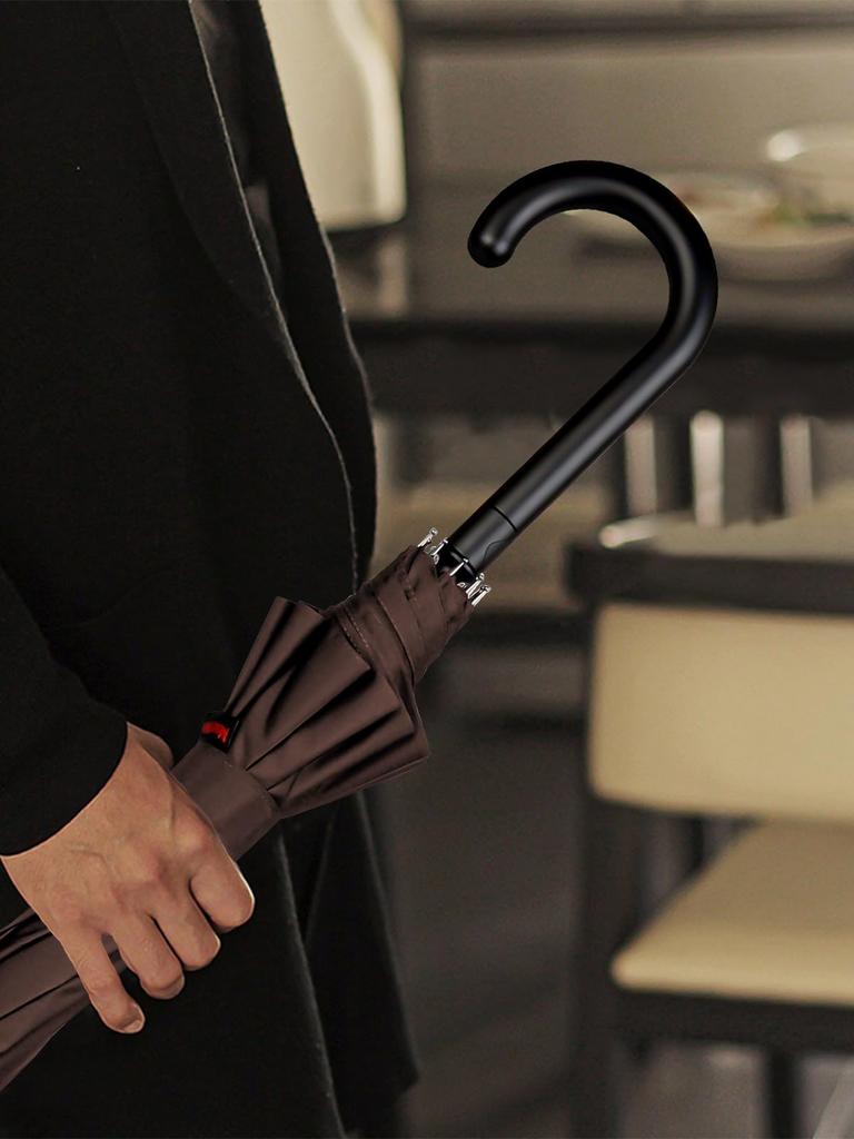 Msentuo and Long Umbrella Umbrella That Can Withstand Heavy Rain and Super Durable Fiberglass Jump Long Rainy Season Typhoon Includes Storage Pouch