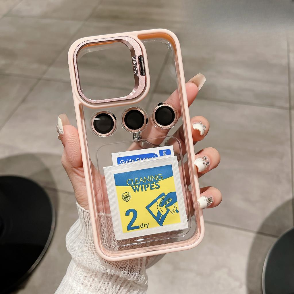 Applicable To IPhone15 Promax Mobile Phone Case Anti-fall Lens Film Apple 16 Protective Case 14 Invisible Bracket