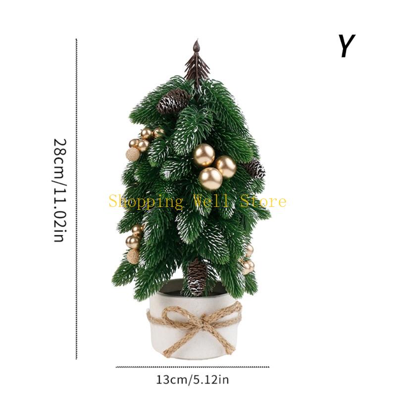KX4B Christmas Tree Ornaments Small Decorative Small False Tree with Base Party Supplies for Home Holiday Desktop Decoration