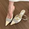 Fashion 2024 Brand Ladies Shoes Buckle Strap Women's Sandals Fashion Crystal Dress Sandals Women Sexy Pointed Toe Plus Size Heels Women
