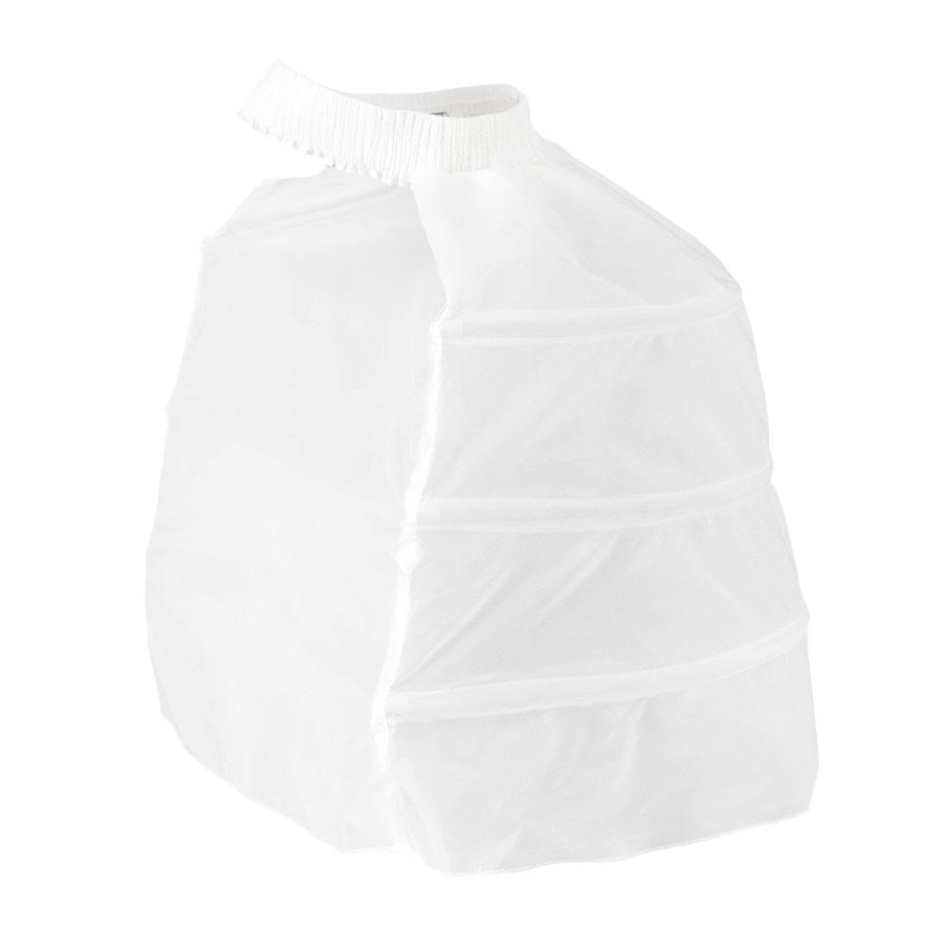 Women Hoop Skirt Petticoat Bustle 1 Layer Tulle Steel Bones White Length 50cm
