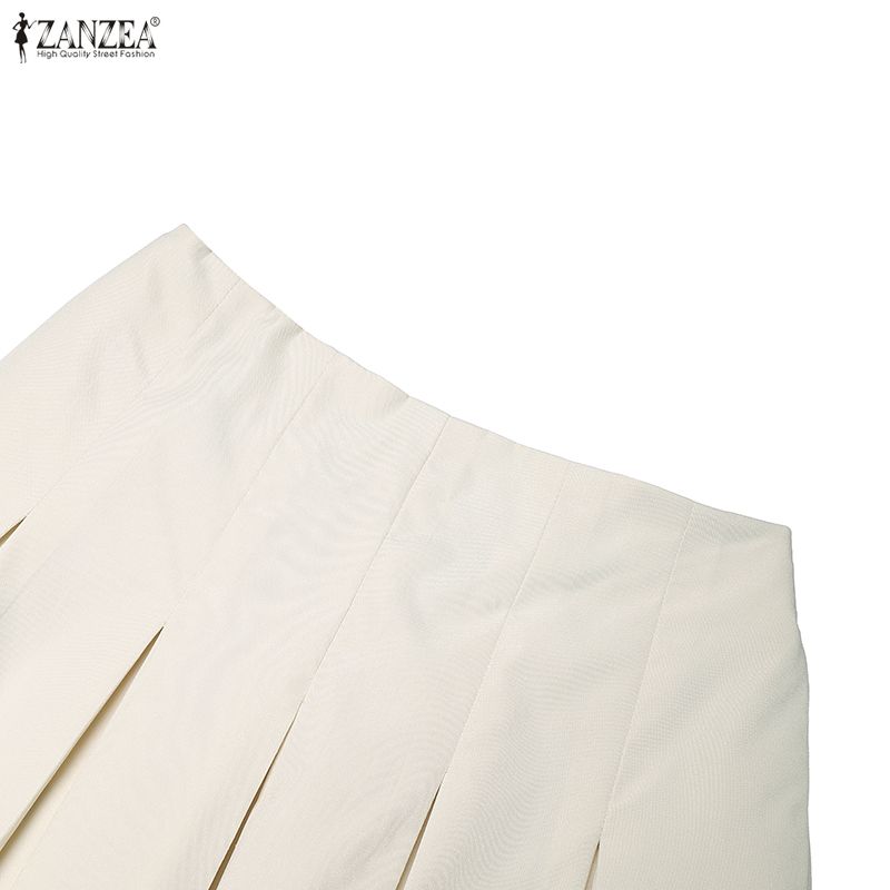 ZANZEA Dámské ležérní, elastický pas, jednobarevné volné dlouhé sukně